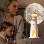 Nordic Lighthouse Moon Projection Lamp - Motion Sensor Ambient Light