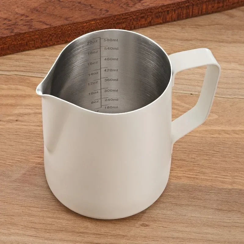 Homilly Stainless Steel Milk Frothing Pitcher with Measurement Scale – 350ml / 600ml