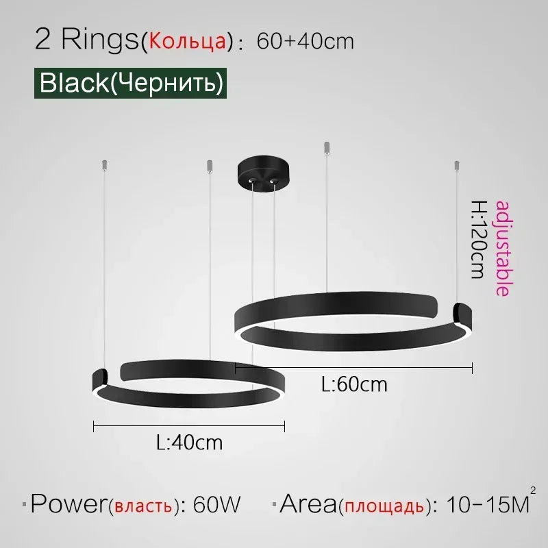 Nordic LED Ring Pendant Light – Modern Minimalist Statement Chandelier