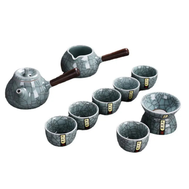 Homilly Crackle Glaze Kung Fu Tea Set with Premium Gift Box