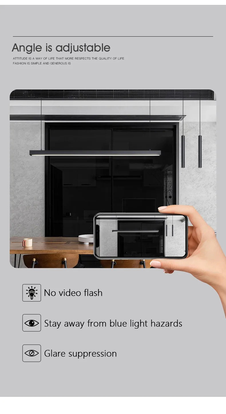 Nordic Linear LED Pendant Light – Ultra-Slim Modern Island Chandelier