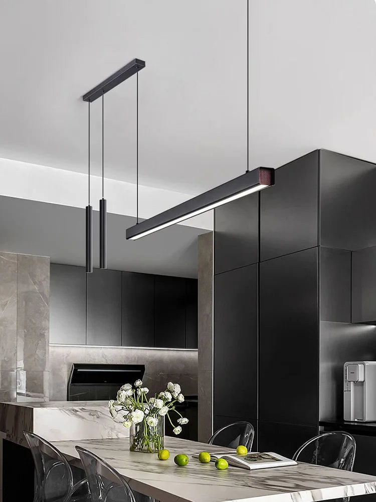 Nordic Linear LED Pendant Light – Ultra-Slim Modern Island Chandelier