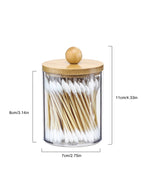 Premium Clear Acrylic Organizer Jar with Bamboo Lid – Dustproof Vanity Storage