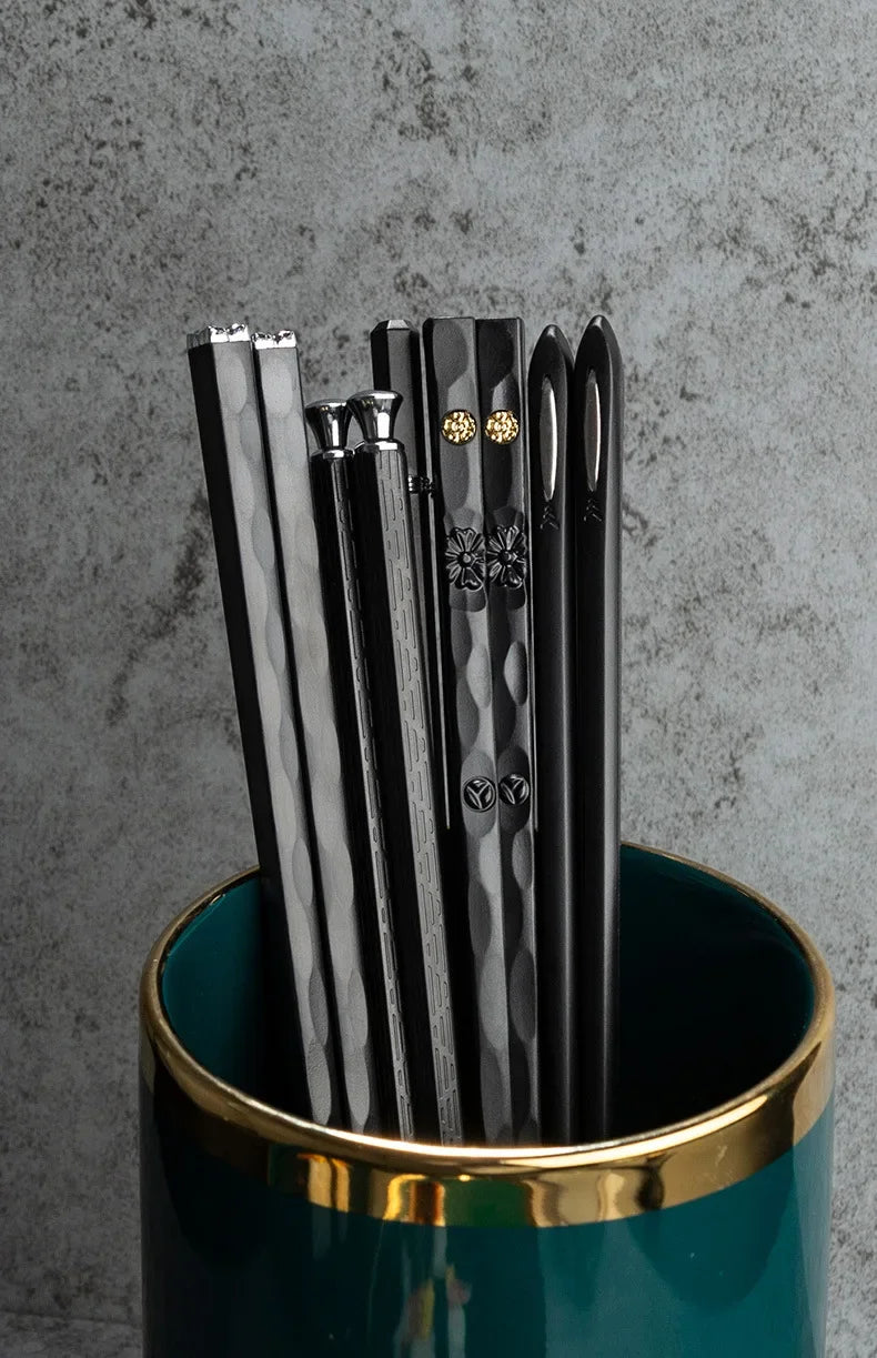 Premium Japanese-Style Chopsticks (5-Pair Set) – Reusable & Non-Slip for Authentic Dining