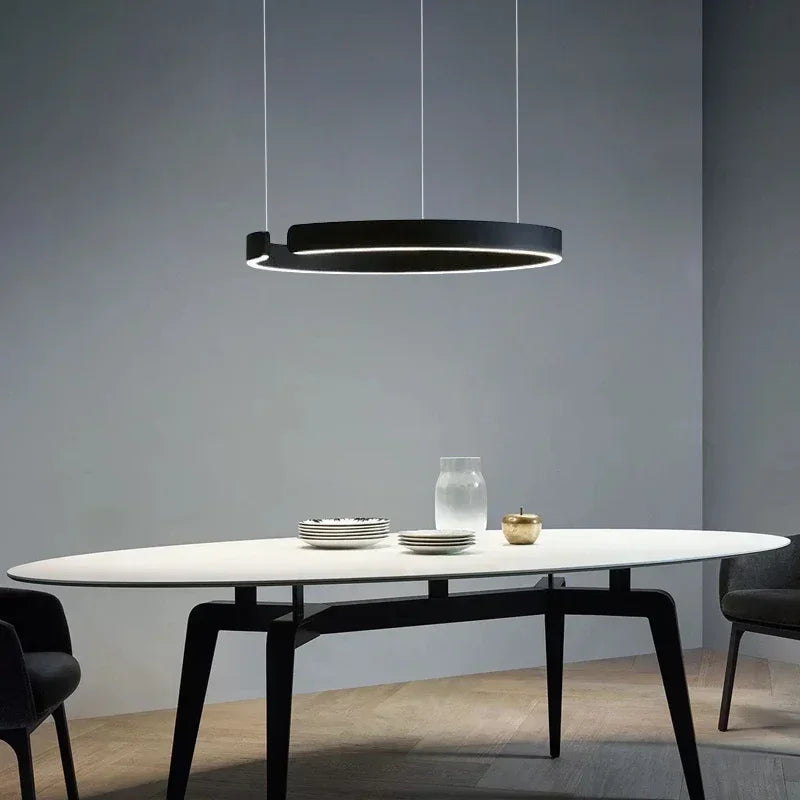 Nordic LED Ring Pendant Light – Modern Minimalist Statement Chandelier