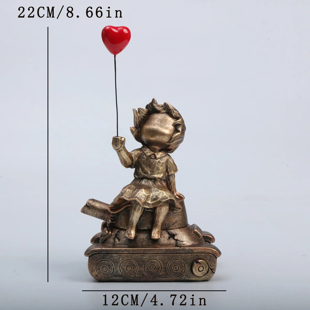 Heart Balloon Girl Sculpture – Modern Art Resin Statue Inspired Décor
