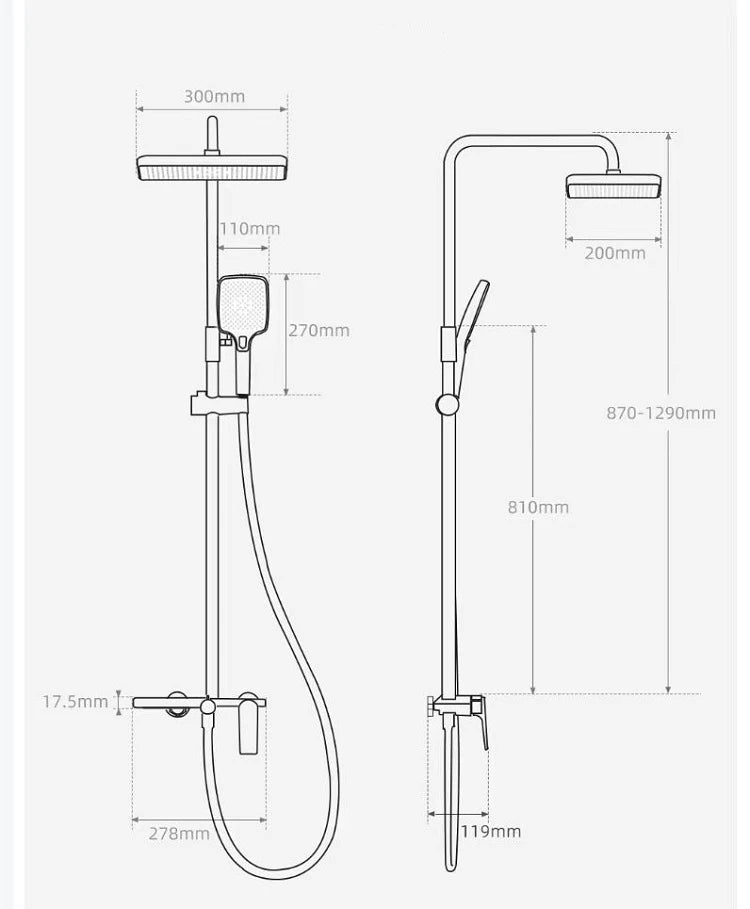 Homilliy Golden Shower Set – Multi-Function Bathroom Mixer & Hand Shower