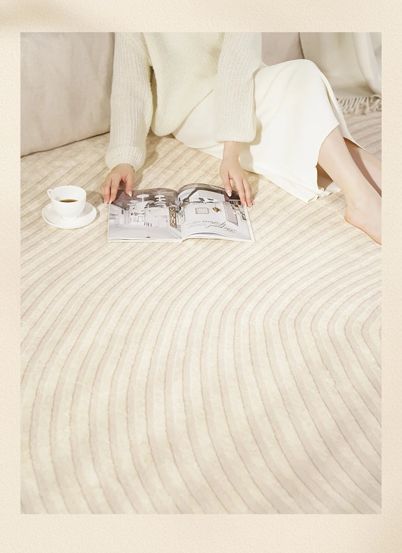 Organic Cloud Plush Area Rug – Ultra-Soft Asymmetrical Floor Mat