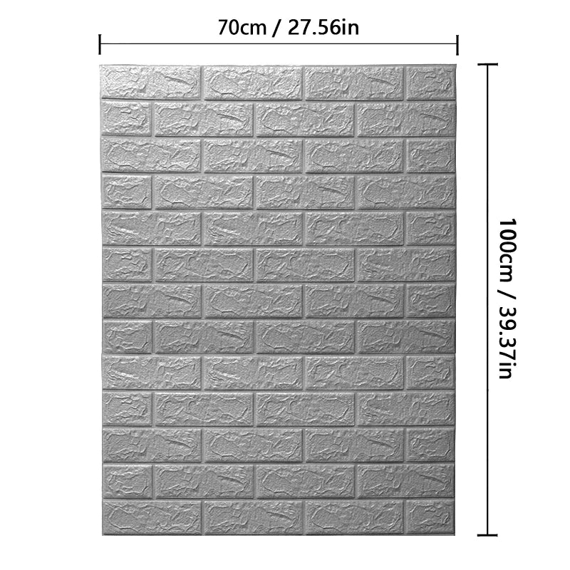 70CM 3D Brick Pattern Wallpaper Soft Foam Material Waterproof Wall Stickers DIY  Self Adhesive Wall Art for Home Decoration