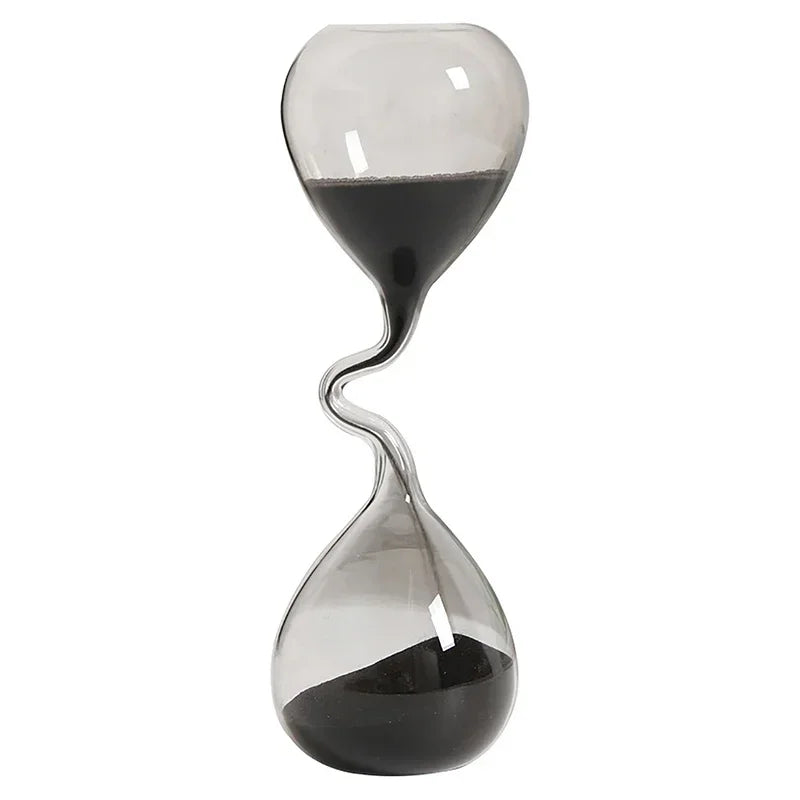 Nordic Curved Glass Hourglass - Minimalist Sand Timer
