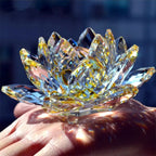Sparkling Crystal Lotus Flower – Elegant Feng Shui Decor & Paperweight
