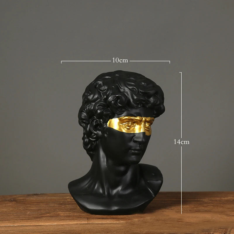David Head Resin Bust Sculpture – Modern European Abstract Home Décor