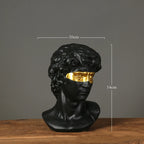 David Head Resin Bust Sculpture – Modern European Abstract Home Décor
