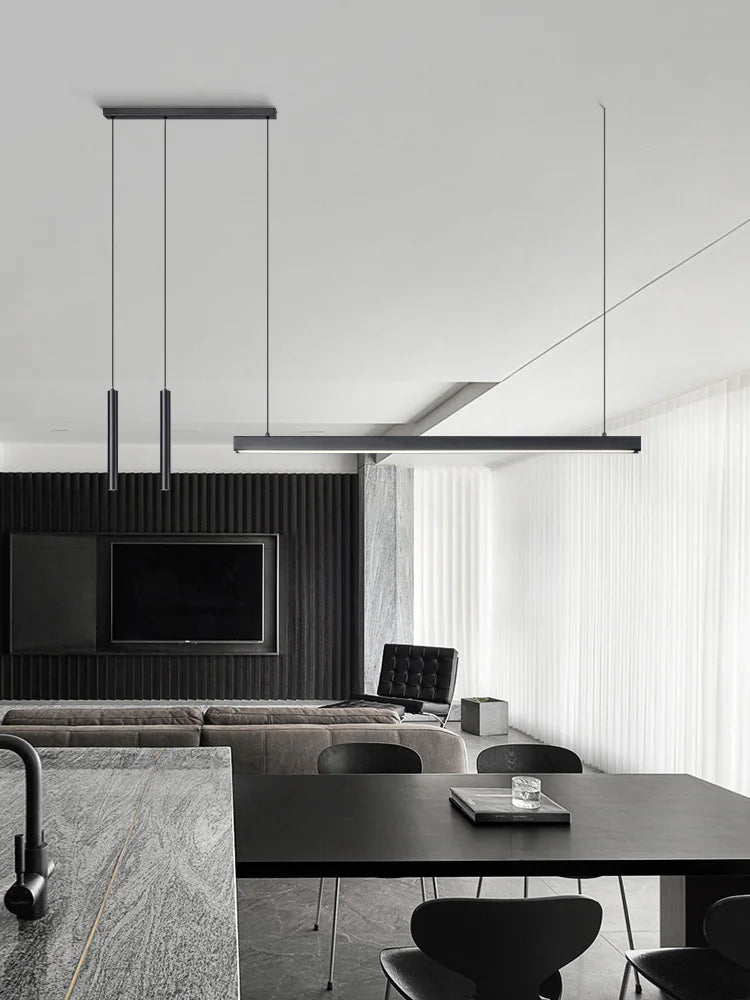 Nordic Linear LED Pendant Light – Ultra-Slim Modern Island Chandelier