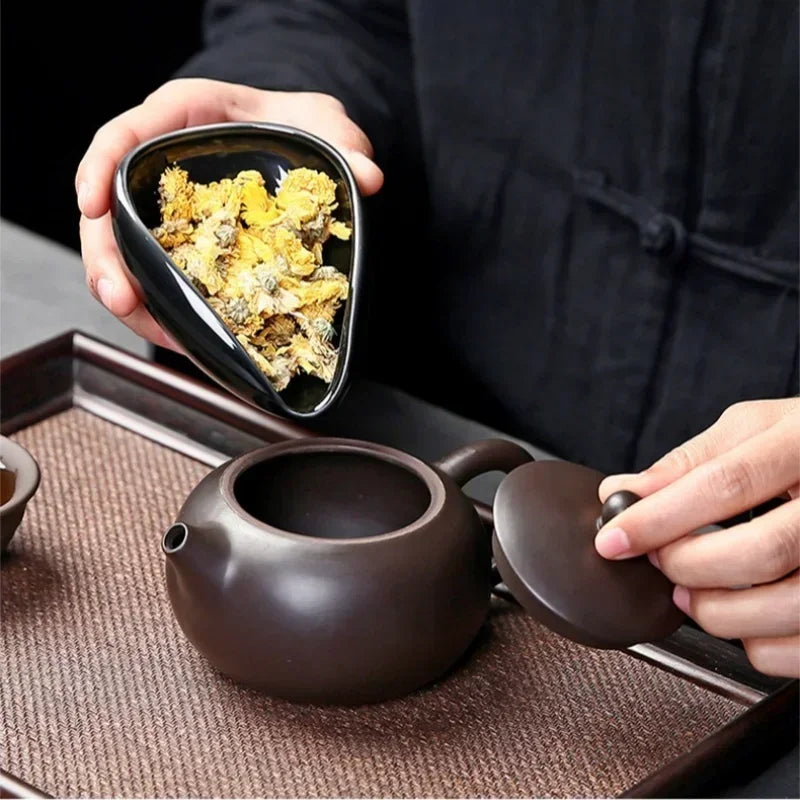 Coffee Bean Measuring Cup Ceramic Weighing Tray Coffee Powder Dosage Tray Suitable for Home Cafe Simple Coffee Tray Accessories