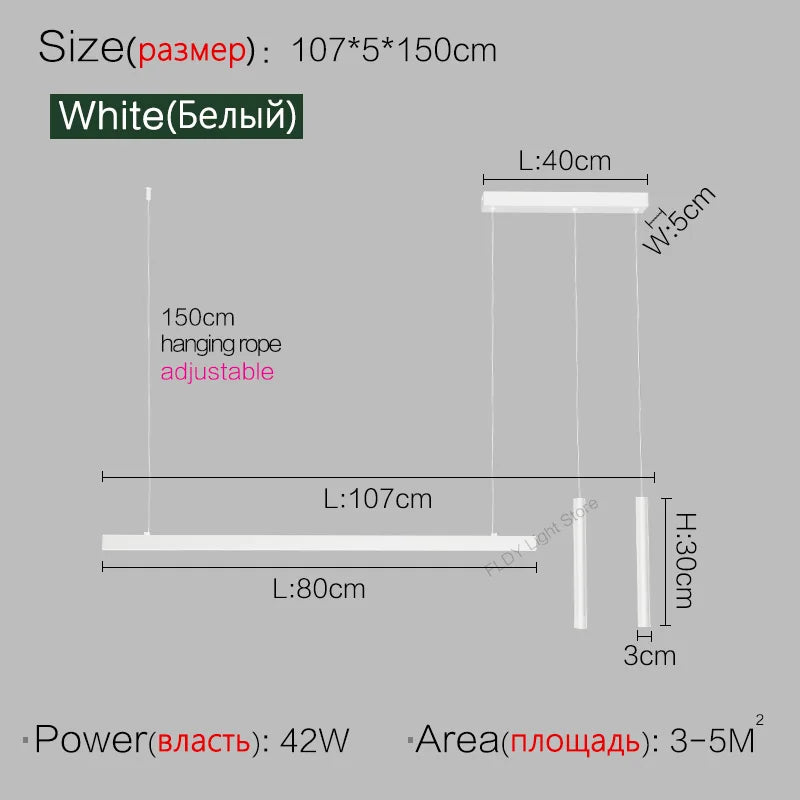 Nordic Linear LED Pendant Light – Ultra-Slim Modern Island Chandelier