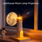 Nordic Lighthouse Moon Projection Lamp - Motion Sensor Ambient Light