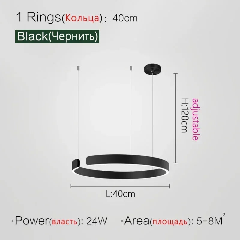 Nordic LED Ring Pendant Light – Modern Minimalist Statement Chandelier