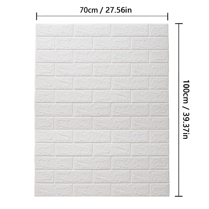 70CM 3D Brick Pattern Wallpaper Soft Foam Material Waterproof Wall Stickers DIY  Self Adhesive Wall Art for Home Decoration