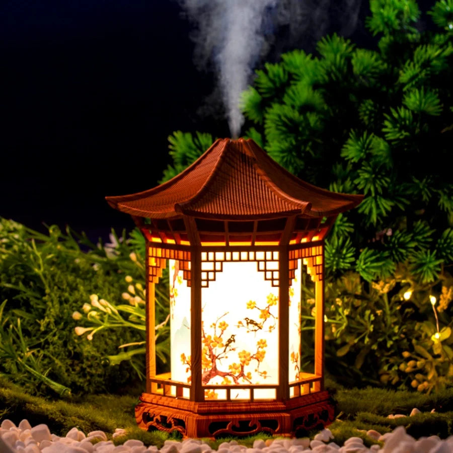 Zen Pavilion Desktop Humidifier – Portable Ultrasonic Mist & Ambient Night Light
