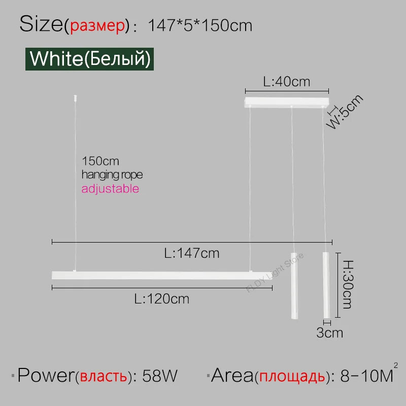 Nordic Linear LED Pendant Light – Ultra-Slim Modern Island Chandelier