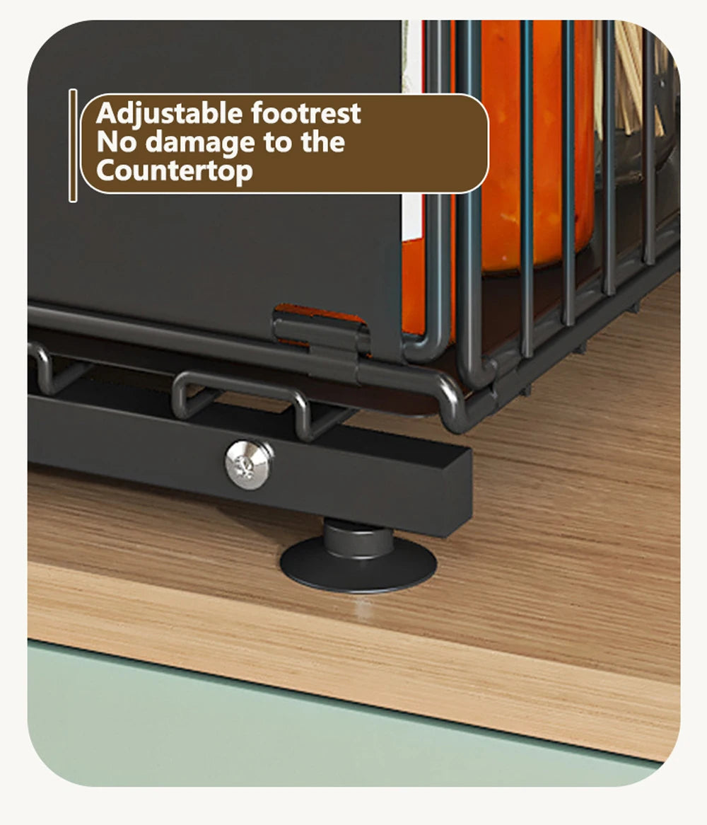 2-Tier Pull-Out Cabinet Organizer – Adjustable Under Sink Storage Rack