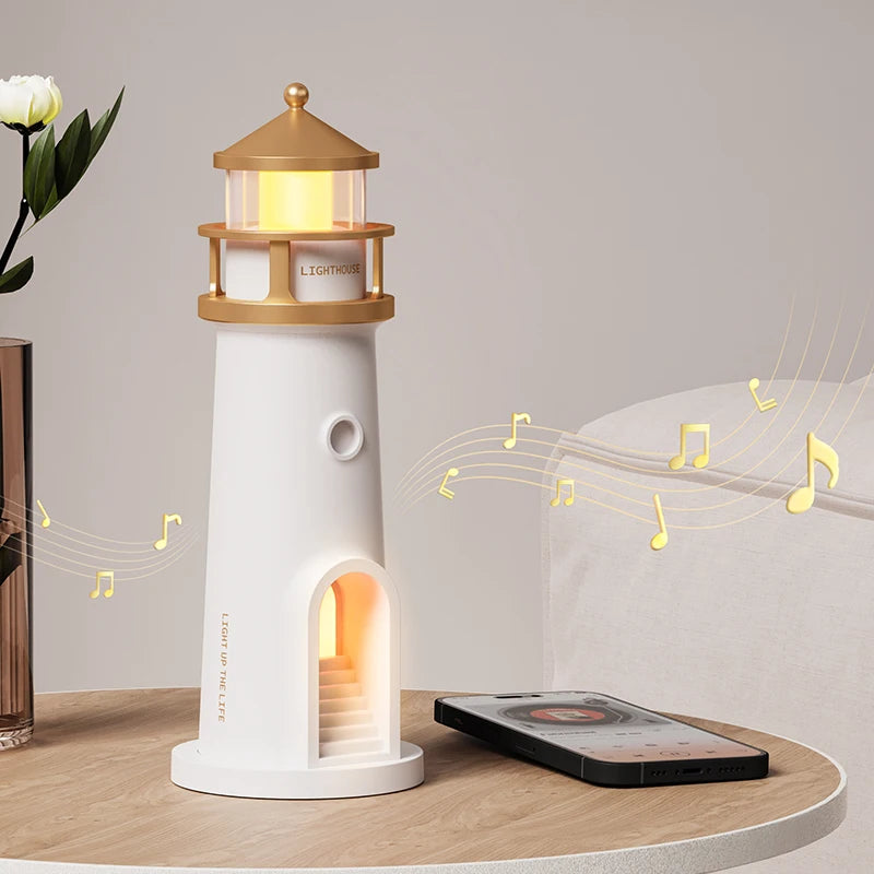 Nordic Lighthouse Moon Projection Lamp - Motion Sensor Ambient Light