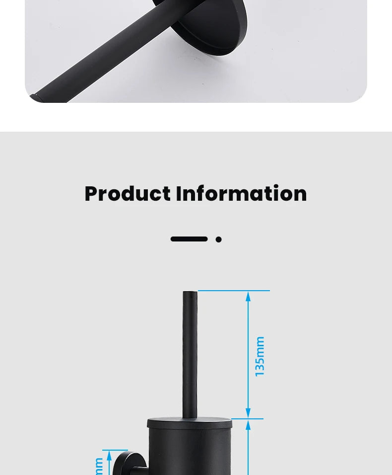 Wall-Mounted Stainless Steel Toilet Brush Holder