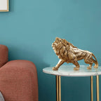 Majestic Golden Lion Sculpture – Modern Art Accent Piece