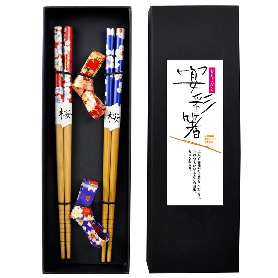 Panda Bamboo Chopsticks Set – 2 Pairs Non-Slip Reusable Chopsticks