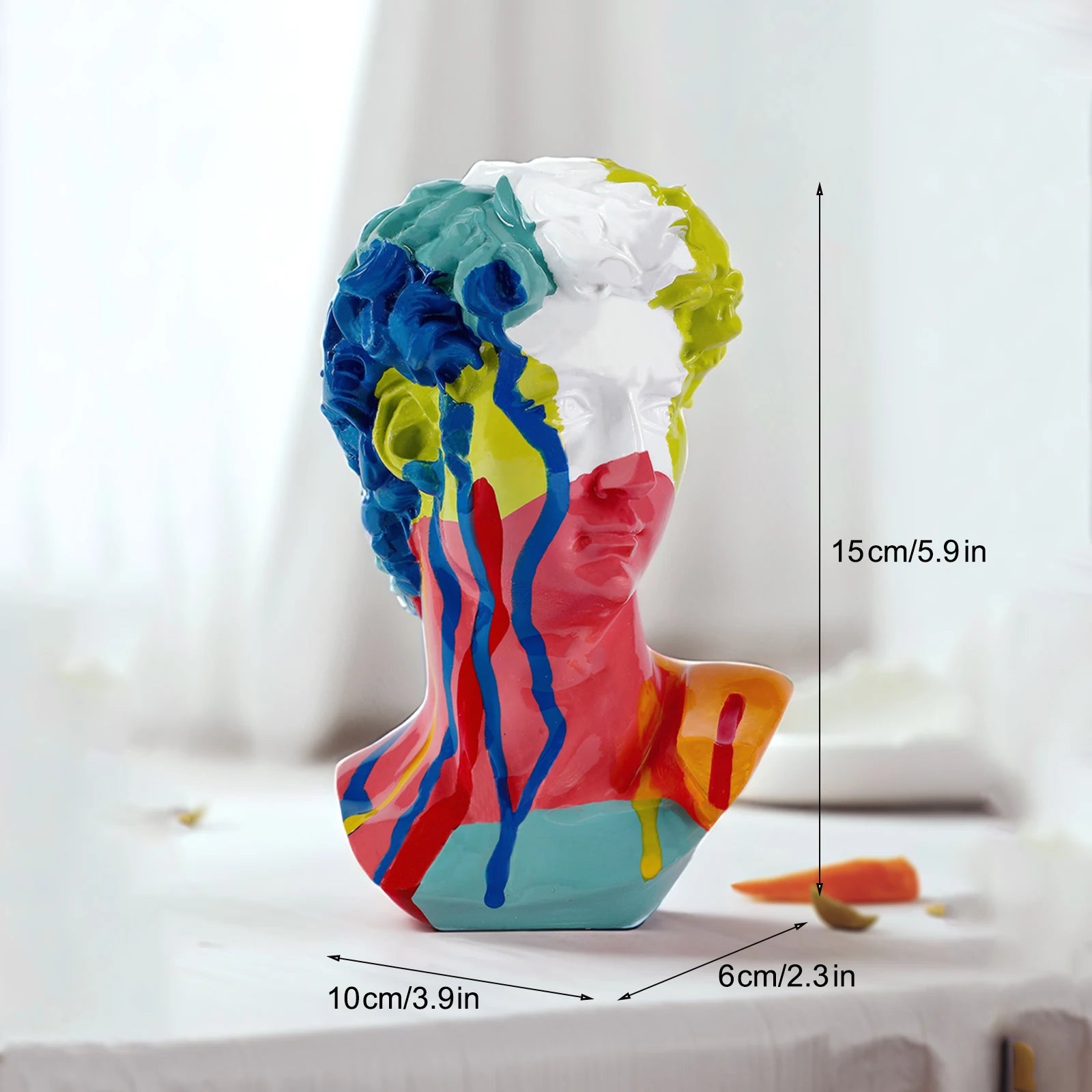 David Head Resin Bust Sculpture – Modern European Abstract Home Décor