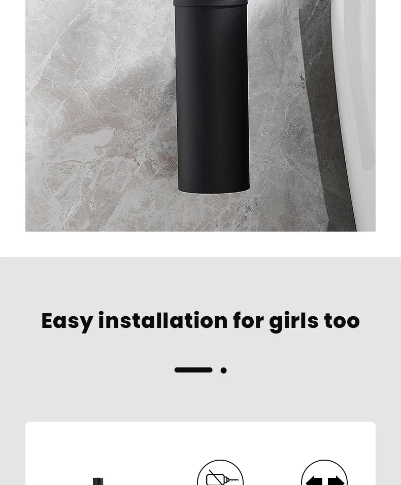 Wall-Mounted Stainless Steel Toilet Brush Holder