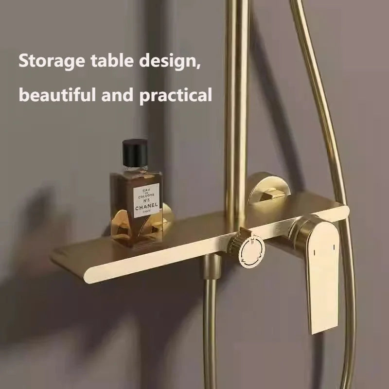 Homilliy Golden Shower Set – Multi-Function Bathroom Mixer & Hand Shower