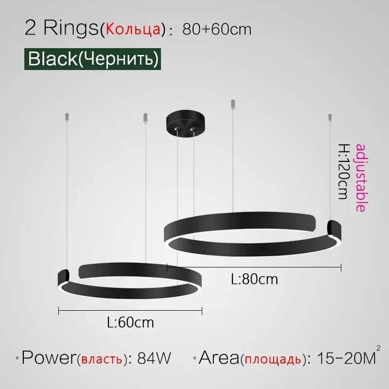 Nordic LED Ring Pendant Light – Modern Minimalist Statement Chandelier