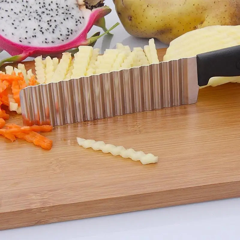 French Stainless Steel Wave Knife Professional Potato Cutter Corrugated Knife Potato Ripple Knife